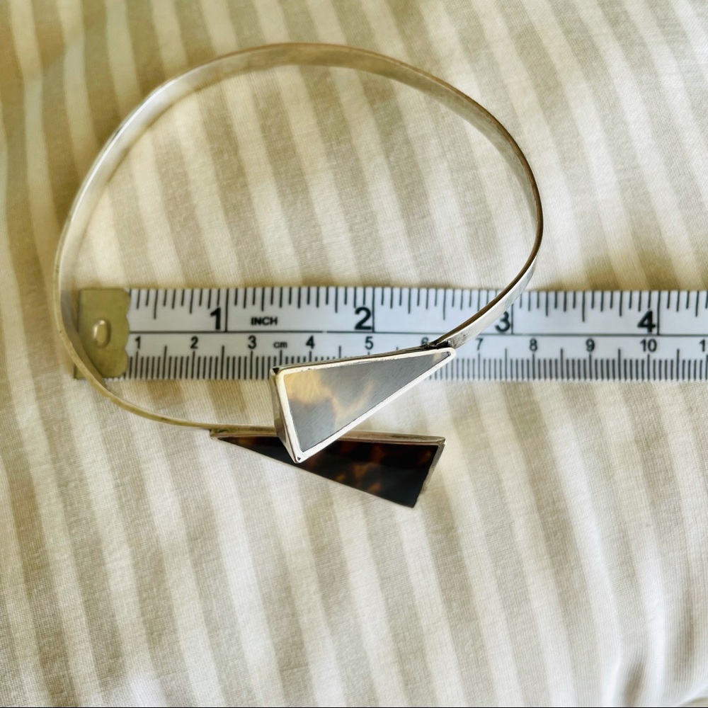 Sterling Cuff W Tortoise Shell - image 3